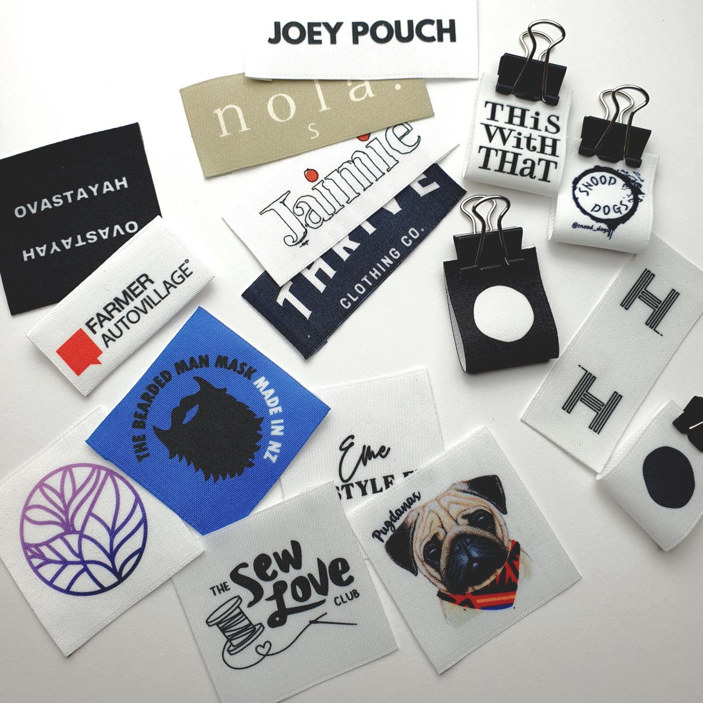 ~CUSTOM PRINTED PRE CUT WOVEN BLANKS - PERMANENT PRINT - FABRIC LABELS