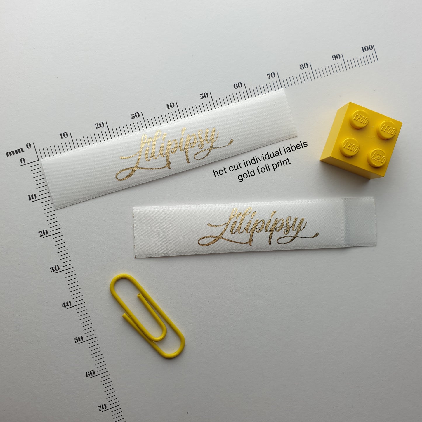 ~WHITE SATIN - STANDARD PRINT - FABRIC LABELS