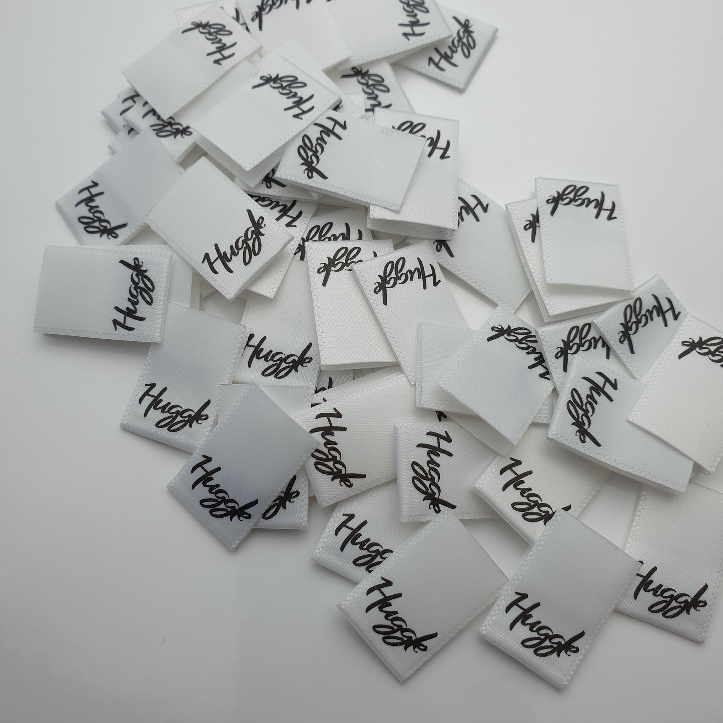 ~WHITE SATIN - STANDARD PRINT - FABRIC LABELS