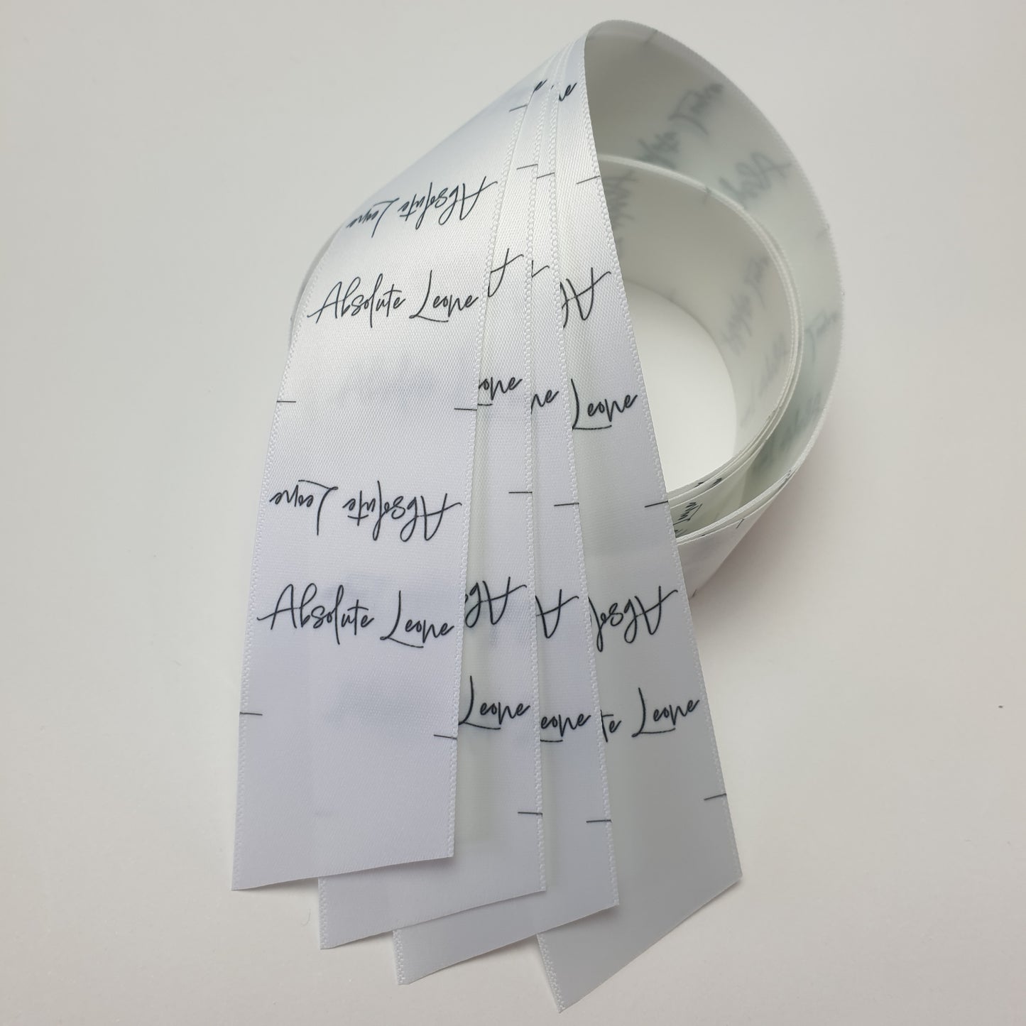 ~WHITE SATIN - PERMANENT PRINT - FABRIC LABELS