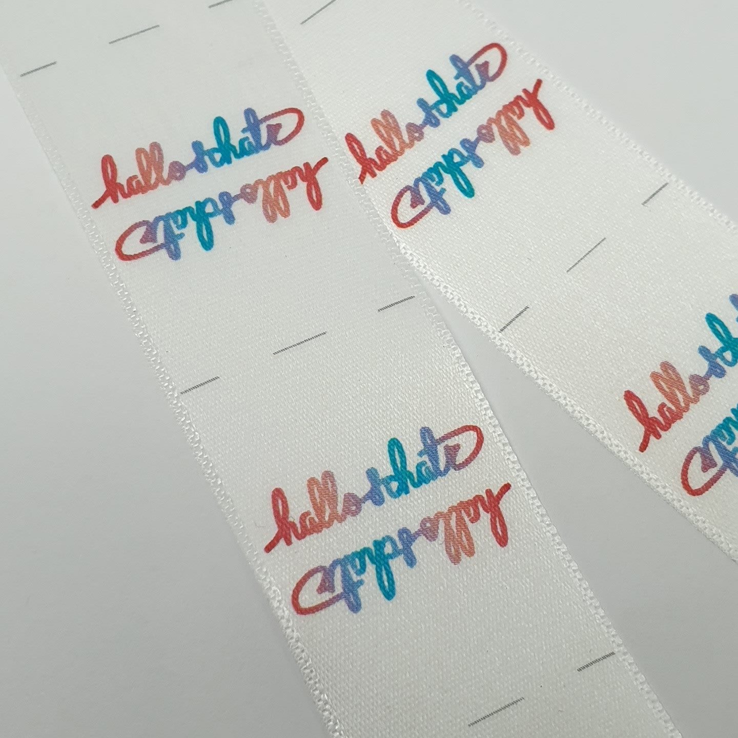 ~WHITE SATIN - PERMANENT PRINT - FABRIC LABELS