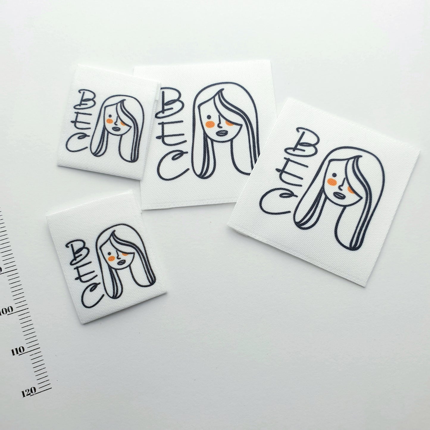 ~CUSTOM PRINTED PRE CUT WOVEN BLANKS - PERMANENT PRINT - FABRIC LABELS