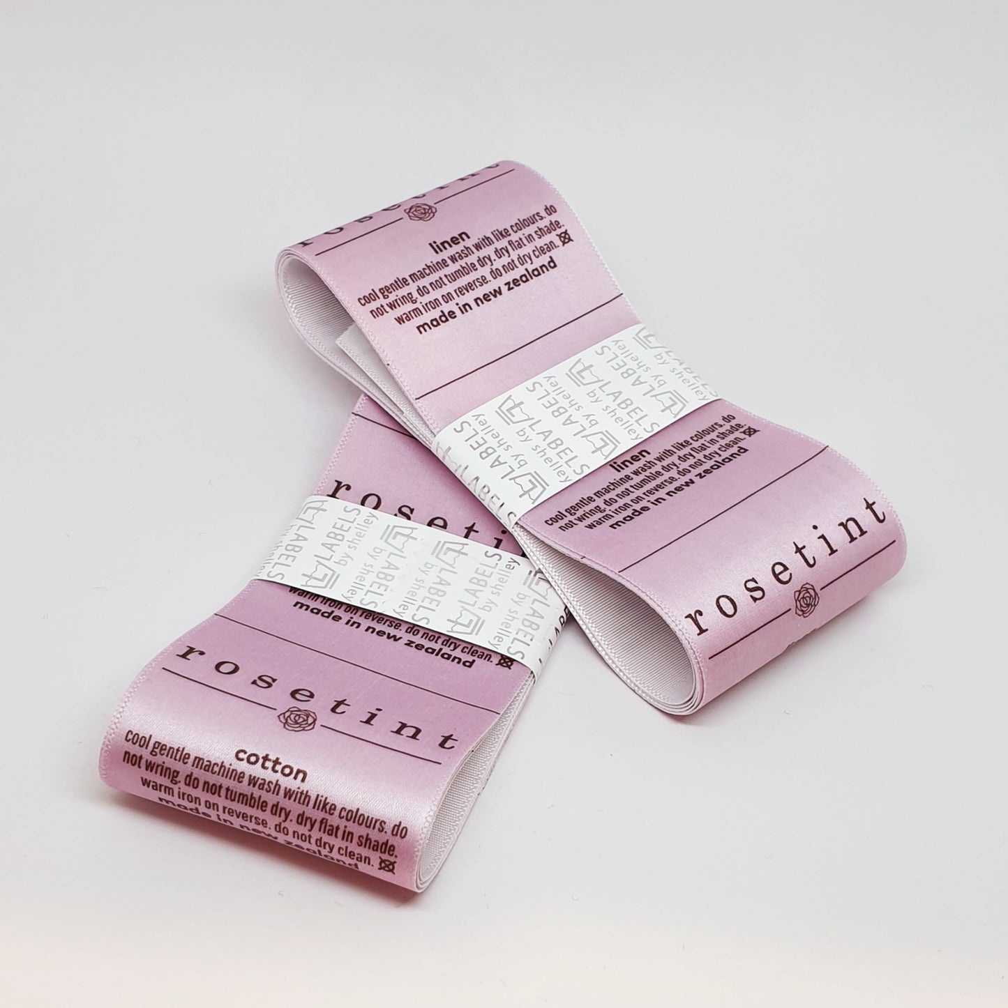 ~WHITE SATIN - PERMANENT PRINT - FABRIC LABELS