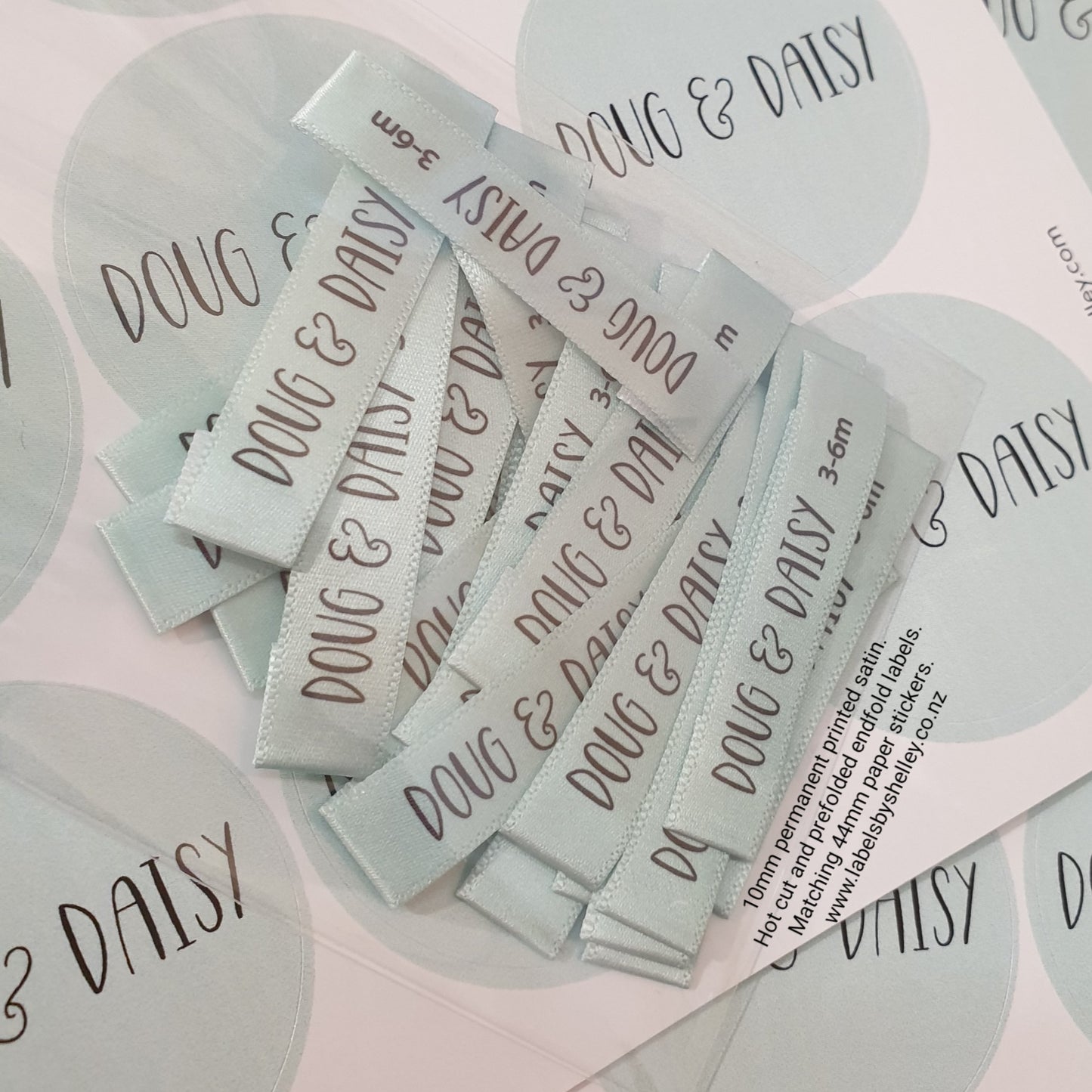 ~WHITE SATIN - PERMANENT PRINT - FABRIC LABELS