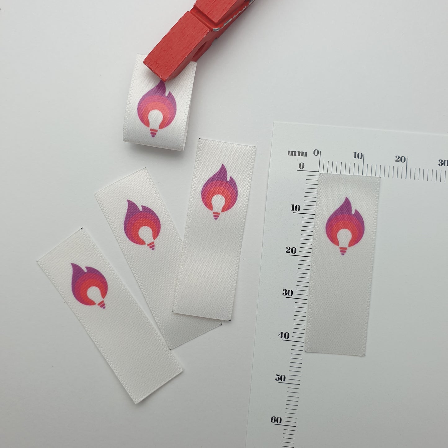 ~WHITE SATIN - PERMANENT PRINT - FABRIC LABELS