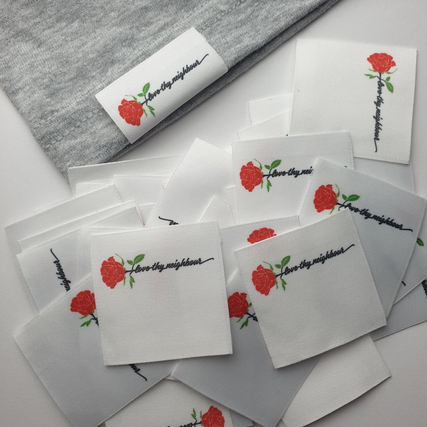 ~CUSTOM PRINTED PRE CUT WOVEN BLANKS - PERMANENT PRINT - FABRIC LABELS