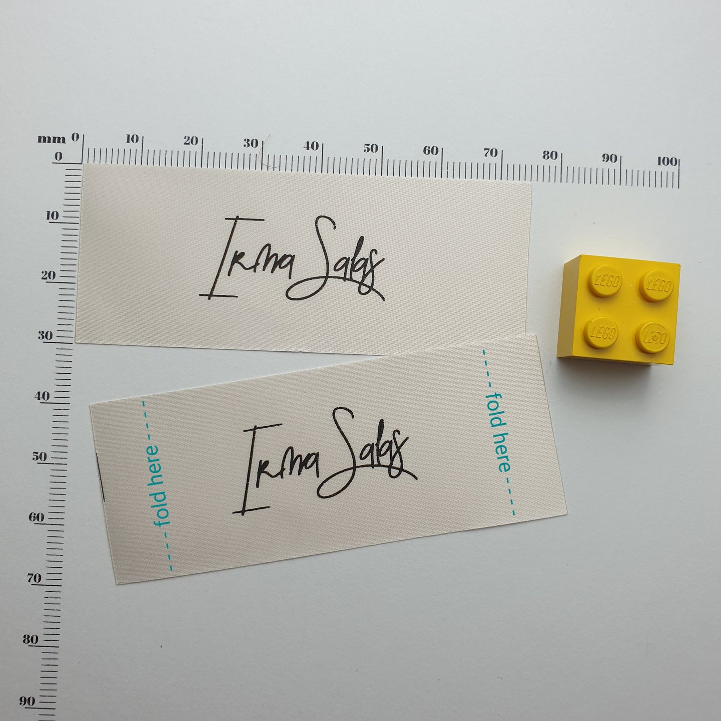 ~CREAM SATIN - STANDARD PRINT - FABRIC LABELS