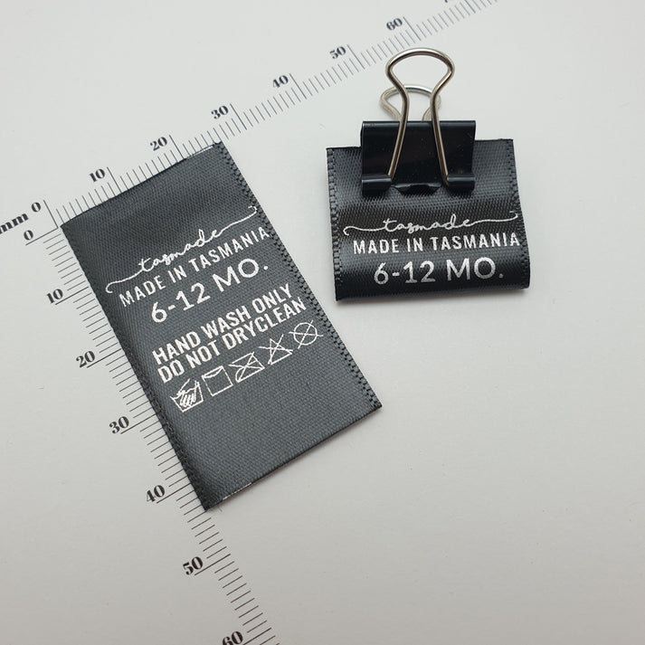 Black Satin / 25mm / SHORT - Up to 44mm per label (max 22mm folded height)