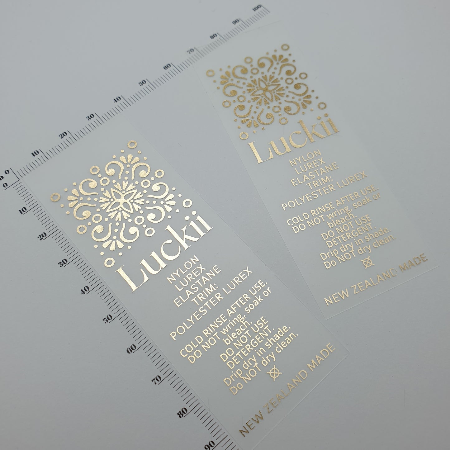 ~TRANSPARENT PU SWIMWEAR TAPE - STANDARD PRINT - FABRIC LABELS