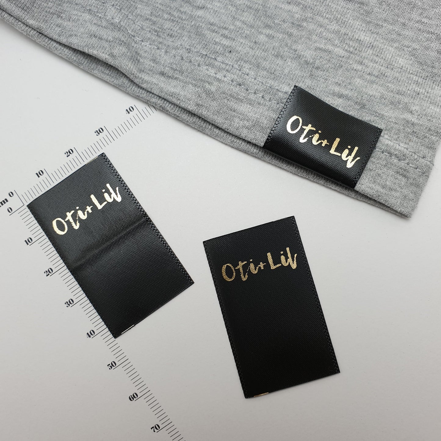 ~BLACK SATIN - STANDARD PRINT - FABRIC LABELS