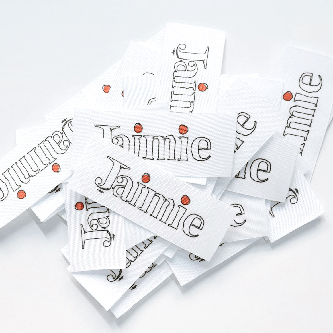 ~CUSTOM PRINTED PRE CUT WOVEN BLANKS - PERMANENT PRINT - FABRIC LABELS